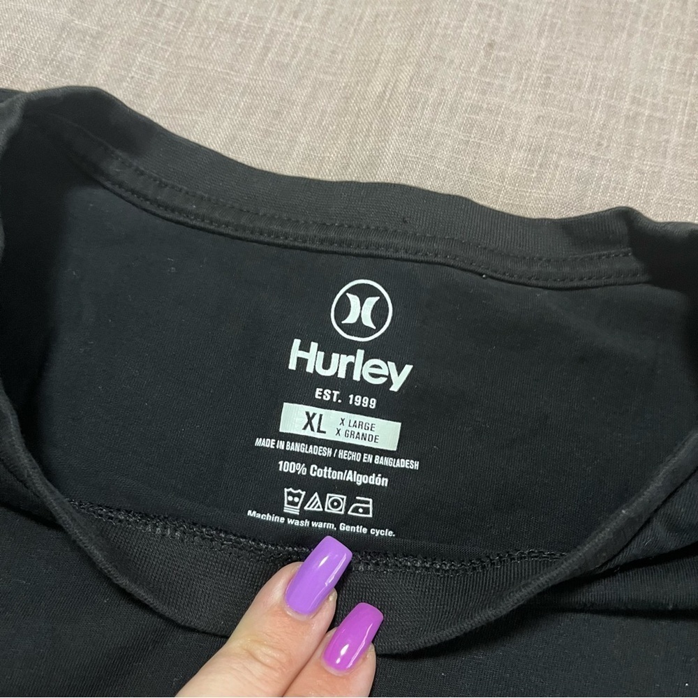 Hurley Men’s Black Graphic Tee Size XL Premium Quality Surf Skate Y2K 90s PacSun - Picture 4 of 6